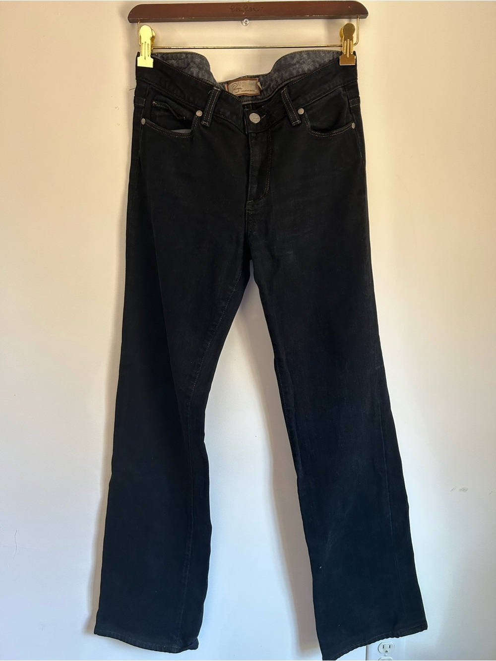 PAIGE Black Denim Jeans Hollywood Hills style size 30